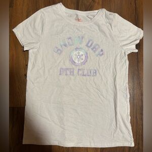 Cat & Jack Girls’ Short Sleeve Snow Day Graphic Shirt - White XL